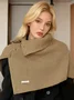 Slit button high collar pullover shawl scarf