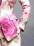 Elegant Printing Floral Lapel Collar Blazer