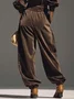 Casual Plain Ankle Banded Pants