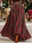 Urban Printing Plaid Maxi Skirt No Belt