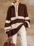 Casual Color Block Stand Collar Sweater