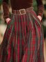 Urban Printing Plaid Maxi Skirt No Belt