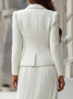 Elegant Buttoned Plain Cross Neck Jacket