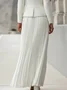 Elegant Pleated Plain Maxi Skirt