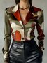 Urban Abstract Graphic Printing Lapel Collar Shirt