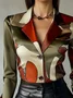 Urban Abstract Graphic Printing Lapel Collar Shirt