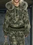 Casual Camo Printing Fur Collar Hoodie