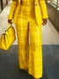 Urban Plaid Printing Wide Leg Pants