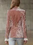 Urban Velvete Plain Lapel Collar Blazer