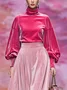 Velvet Urban Plain Turtleneck Blouse