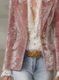 Urban Velvete Plain Lapel Collar Blazer