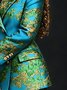 Elegant Jacquard Random Print Lapel Collar Blazer