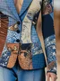 Casual Printing Random Print Lapel Collar Blazer