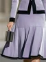 Urban Velvet Color Block Knee Length Skirt
