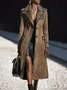 Urban Suede Split Joint Color Block Lapel Collar Faux Leather Coat