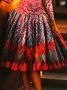 Elegant Printing Random Print Midi Skirt