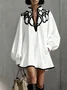 Urban Geometric Stand Collar Mini Dress