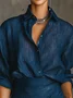 Casual Plain Buttoned Shirt Collar Shirt