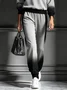 Casual Gradient Pattern Printing Ankle Banded Pants