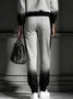 Casual Gradient Pattern Printing Ankle Banded Pants