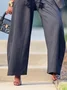 Urban Plain Fashion Pants With Belt