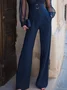 Urban Balloon Sleeve Zipper Plain Jumpsuit