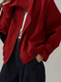 Casual Buttoned Plain Stand Collar Trench Coat