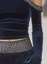 Velvet Casual Plain Asymmetrical Blouse