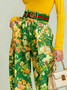 Urban Floral Straight Pants No Belt