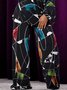 Urban Geometric Printing Straight Pants