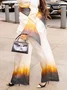 Vacation Gradient Pattern Printing Wide Leg Pants