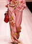 Casual Floral Straight Pants
