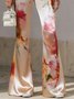 Elegant Floral Printing Flare Pants