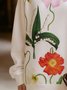 Casual Floral Printing Asymmetrical Sweatshirt