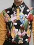 Urban Floral Shirt Collar Blouse