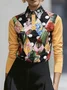 Urban Floral Shirt Collar Blouse