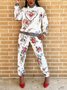 Casual Floral Printing Loosen Hoodie