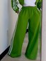 Casual Color Block Wide Leg Pants