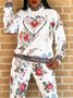 Casual Floral Printing Loosen Hoodie
