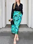 Elegant Printing Floral Midi Skirt