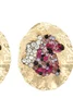 Oval-shaped sinkhole alloy earrings inlaid with colored diamonds, irregular earrings