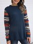 Purplish Blue Shift Ethnic Long Sleeve  Sweater
