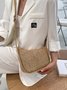 Woven one-shoulder beach vacation messenger bag
