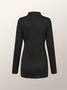 Fall Simple Plain  Long sleeve Daily Stand Collar High Stretch Tops