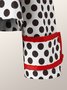 Long Sleeve Polka Dots Lapel Outerwear