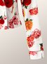 Vintage Sweet Regular Fit Floral Flat Collar Outerwear