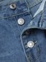 Blue Casual Buttoned Plus Size Jeans