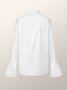 Loosen Simple Shirt Collar Plain Top