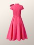 Summer Elegant Short Sleeve Woven Pink Dress Wedding Party
