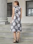 Summer A-line Elegant Polka Dots Short Sleeve Woven Lightweight Dress